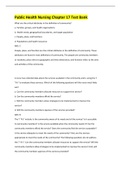 Public Health Nursing Chapter 17 Test Bank Questions with 100&percnt; Correct Answers 