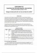Supplement to Taxation For Decision Makers for Taxation for Decision Makers 2017th Edition by Shirley Dennis-Escoffier&comma; Karen A&period; Fortin