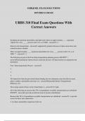 URBS 310 Final Exam Questions With Correct Answers