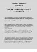 URBS 300 Final Exam Questions With Correct Answers