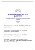 NORTH CAROLINA DMV TEST QUESTIONS WITH GUARANTEED ACCURATE ANSWERS