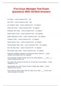 Five Guys Manager Test Exam Questions With Verified Answers