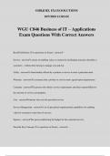 WGU C846 Business of IT &ndash; Applications Exam Questions With Correct Answers