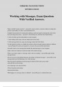 Working with Messages&period; Exam Questions With Verified Answers&period;