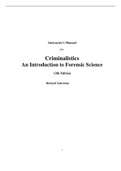 Criminalistics An Introduction to Forensic Science, 12e Richard Saferstein (Instructor Manual)