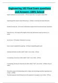 Engineering 102 Final Exam questions and Answers 100&percnt; Solved