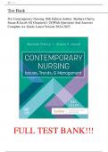 Test Bank for Contemporary Nursing 10th Edition Author&colon;Barbara Cherry&comma; Susan Jacob All Chapters &lbrack;1-28&rsqb;With Questions And Answers Complete A&plus; Guide Latest Version 2024-2025
