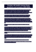 Florida 2-40 health license Exam questions and answers 2023-2024