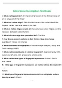 Crime Scene Investigation-Final Exam 2023 with complete solution