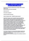 QUALITY IMPROVEMENT PRACTICE QUESTIONS AND ANSWERS