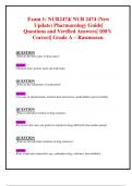 Exam 1&colon; NUR2474&sol; NUR 2474 &lpar;New 2024&sol; 2025 Update&rpar; Pharmacology Guide&vert;  Questions and Verified Answers&vert; 100&percnt; Correct&vert; Grade A &ndash; Rasmussen     
