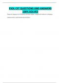 ESOL CST QUESTIONS AND ANSWERS 100&percnt; SOLVED