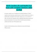 North Carolina Life and Health Final Exam with Complete Solutions 100&percnt; Verified