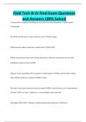 Field Tech III-IV Final Exam Questions and Answers 100&percnt; Solved