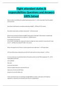 Flight attendant duties & responsibilities Questions and Answers 100&percnt; Solved