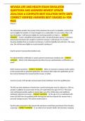 NEVADA LIFE AND HEALTH EXAM SIMULATOR QUESTIONS AND ANSWERS NEWEST UPDATE 2024&sol;2025 A COMPLETE BEST SOLUTION WITH 100&percnt; CORRECT VERIFIED ANSWERS BEST GRADED A&plus; FOR PASS