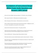 Foundations of Instructional Design &lpar;WGU&rpar; Study Guide Questions and Answers 100&percnt; Solved