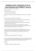 MOODLE QUIZ UPDATED ACTUAL  Exam Questions and CORRECT Answers