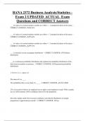 BANA 2372 Business Analysis&sol;Statistics - Exam 2 UPDATED ACTUAL Exam  Questions and CORRECT Answers