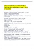 CAT 793D&sol;793B TRUCK HAULAGE OPERATOR EXAM QUESTIONS WITH COMPLETE SOLUTIONS&comma; GRADED A&plus;