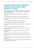 Chapter 19 Memmler's Digestive System Exam Answers New Update &lpar;A&plus; Pass&rpar;