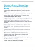 Memmler's Chapter 5 Disease Exam Questions Correct Answers Current Update