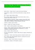 Nutrition for Sports and Fitness Exam 1 Questions and Answers