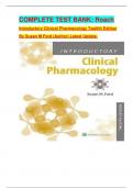 COMPLETE TEST BANK&colon; Roach Introductory Clinical Pharmacology Twelfth Edition By Susan M Ford &lpar;Author&rpar; Latest Update&period;