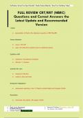 FULL REVIEW CRT&sol;RRT &lpar;NBRC&rpar; Questions and Correct Answers the  Latest Update and Recommended  Version