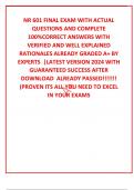NR 601 FINAL EXAM WITH ACTUAL QUESTIONS AND COMPLETE 100&percnt;CORRECT ANSWERS WITH VERIFIED AND WELL EXPLAINED  RATIONALES ALREADY GRADED A&plus; BY EXPERTS  &vert;LATEST VERSION 2024 WITH GUARANTEED SUCCESS AFTER DOWNLOAD  ALREADY PASSED&excl;&excl;&excl;&excl;&excl;&excl;&excl; &lpar;PROVEN ITS ALL YOU NEED