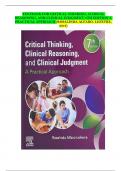 TESTBANK FOR CRITICAL THINKING, CLINICAL REASONING, AND CLINICAL JUDGMENT 7TH EDITION A PRACTICAL APPROACH BY ROSALINDA ALFARO-LEFEVRE