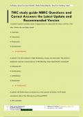 NBRC TMC Practice Questions and Correct Answers the Latest Update and Recommended Version