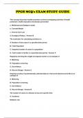 PPGH MCQ's EXAM STUDY GUIDE 