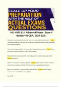 MU NURS 615&colon; Advanced Pharm - Exam 4 Review&sol; 80 Q&A&sol; 2024-2025&period; 