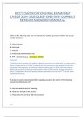 NCCT CERTIFICATION FINAL EXAM NEWEST 2025 ACTUAL EXAM TEST BANK&vert; COMPLETE REAL EXAM QUESTIONS AND CORRECT DETAILED ANSWERS &lpar;VERIFIED ANSWERS&rpar; GRADED A&plus;&vert; NCCT CERTIFICATION FINAL EXAM PREP &lpar;BRAND NEW&excl;&excl;&rpar;