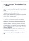 Computer Science Principles Questions & Answers