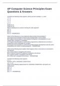 AP Computer Science Principles Exam Questions & Answers
