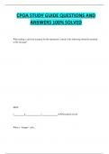 CPOA STUDY GUIDE QUESTIONS AND ANSWERS 100&percnt; SOLVED