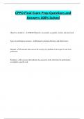 CPPO Final Exam Prep Questions and Answers 100&percnt; Solved