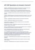 AP CSP Questions & Answers Correct&excl;&excl;
