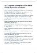 AP Computer Science Principles EXAM Quizlet Questions & Answers