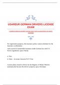 USAREUR GERMAN DRIVERS LICENSE EXAM WITH GUARANTEED ACCURATE ANSWERS