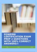 POWERBI CERTIFICATION EXAM PREP 2 QUESTIONS WITH 100&percnt; CORRECT ANSWERS&excl;&excl;
