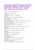 pathophysiology &sol; pharmacology final 2024 EXAM NEW VERSION LATEST UPDATE 2024 - 2025 and more Exams in PDF E coli is the common bacterial cause for what UTI medication used for diabetes insipidus desmopressin What posture has stiff bent arms with legs str