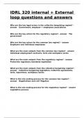 IDRL 320 internal &plus; External loop questions and answers