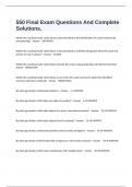  550 Final Exam Questions And Complete Solutions&period;