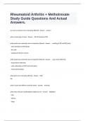  Rheumatoid Arthritis &plus; Methotrexate Study Guide Questions And Actual Answers&period;