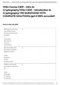 WGU Course C839 - Intro to Cryptography&sol;WGU C839 - Introduction to Cryptography&vert; 190 QUESTIONS&vert; WITH COMPLETE SOLUTIONS&period;&sol;get it 100&percnt; accurate&excl;&excl;