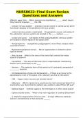 NURS8022&colon; Final Exam Review Questions and Answers