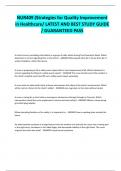 NUR409 &lpar;Strategies for Quality Improvement  in Healthcare&sol; LATEST AND BEST STUDY GUIDE  &sol; GUARANTEED PASS